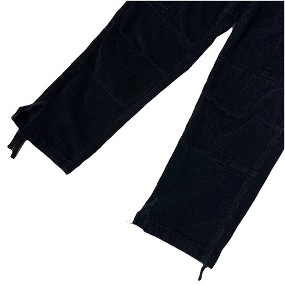 Empyre Black Corduroy Cargo Pants 28x26 Relaxed Streetwear Adjustable Ankle - Picture 6 of 8